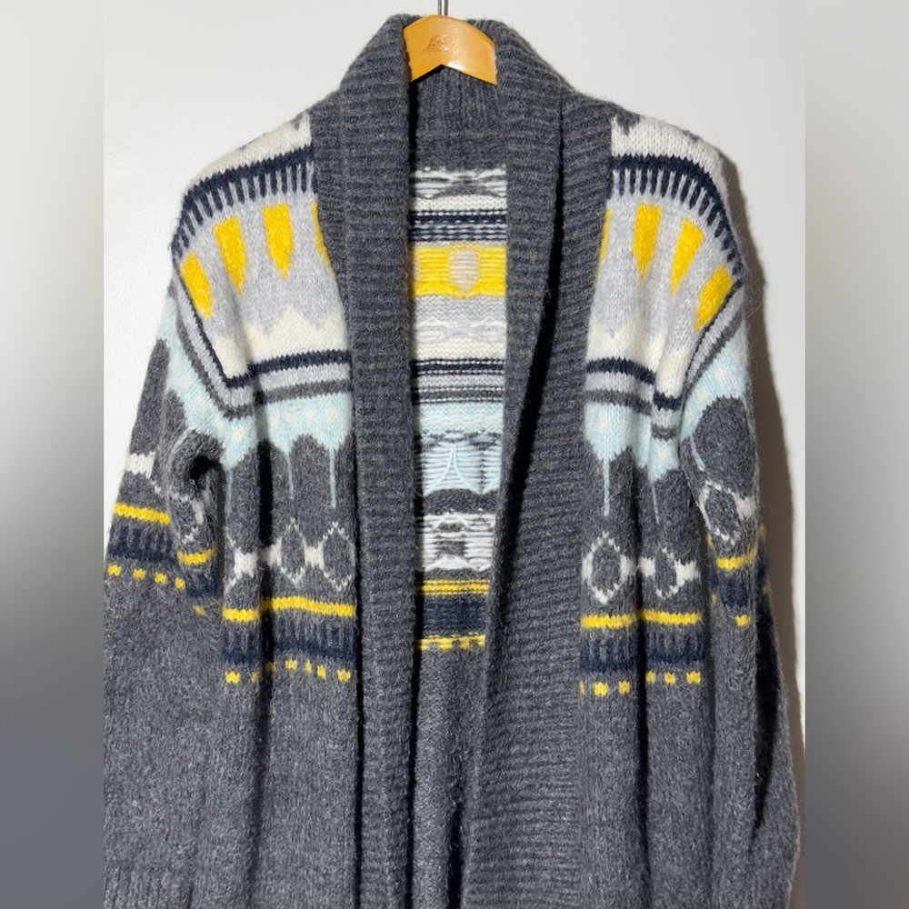 Gap Women’s Wool Blend Cardigan Size L Knit Maternity Fair Isle Shawl Collar - Picture 3 of 10